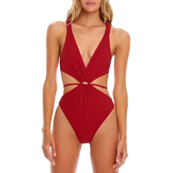 Agua Bendita Other - AGUA BENDITA 'Danielle' Cut-Out One-Piece Swimsuit, Red